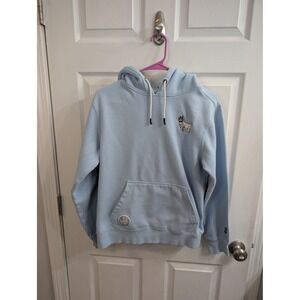 GOAT USA Hoodie Pullover Unisex Light Blue Embroidered Logo Fleece - Size XS